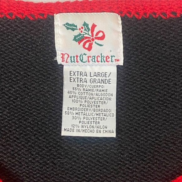 Nutcracker VTG Holiday Christmas Sweater XL Ornaments Snowflakes Lights - Picture 2 of 3